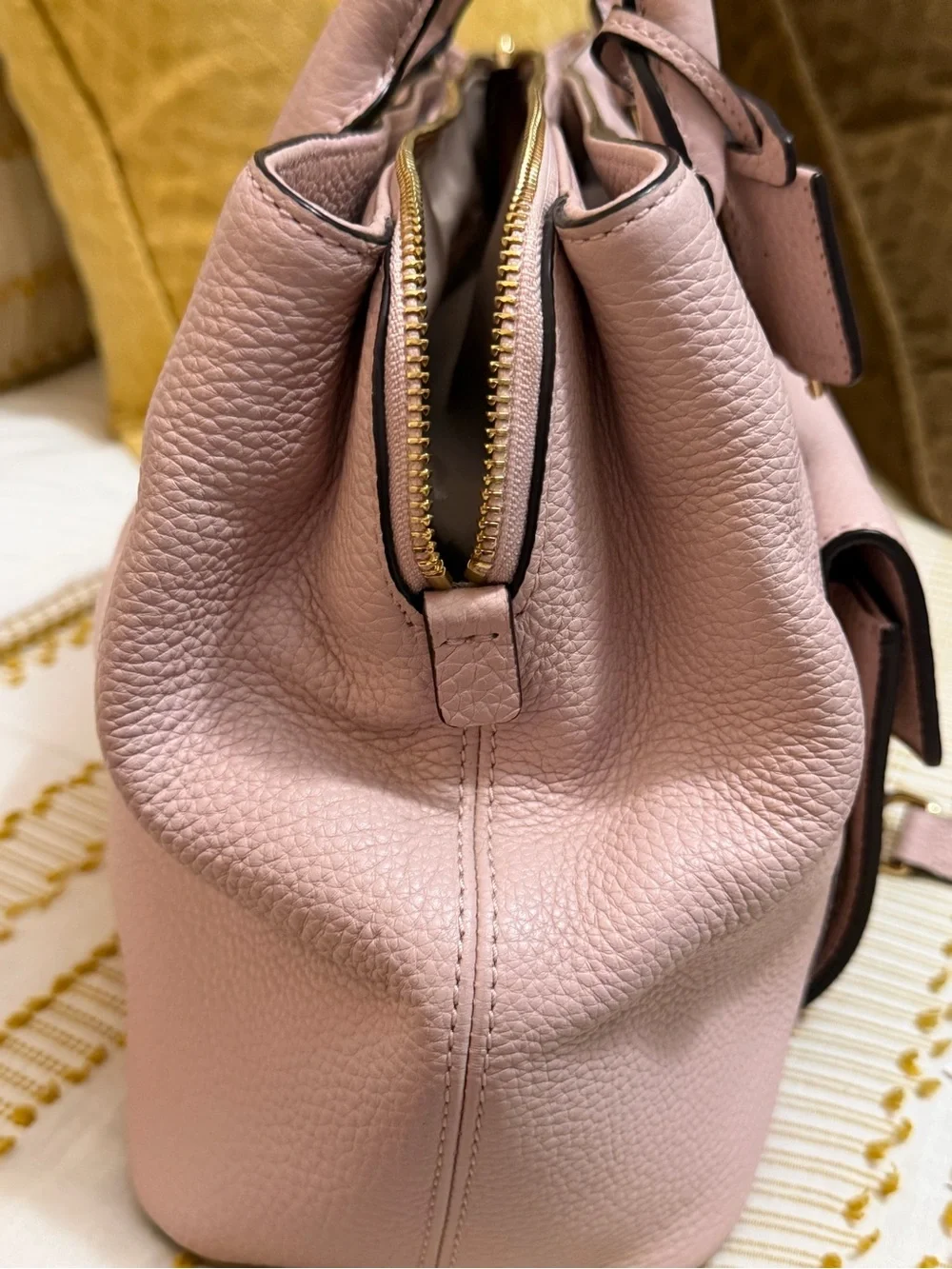Michael Kors Blossom Pink Pebbled Leather Satchel